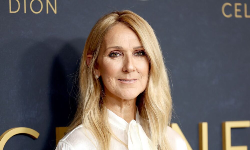 Celine Dion Makes a Uncommon Look in a Plunging Blazer and Hoops