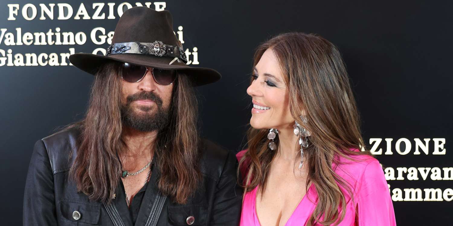 Elizabeth Hurley and Billy Ray Cyrus Make Glam Pink Carpet Debut