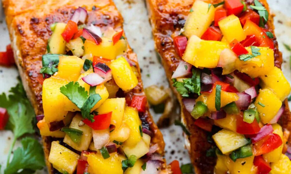 Straightforward Mango Salsa Salmon | The Recipe Critic