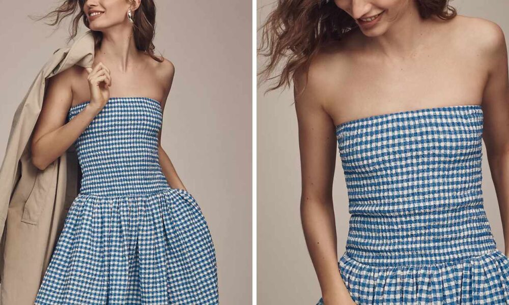 Anthropologie Maeve Strapless Smocked Midi Costume Overview