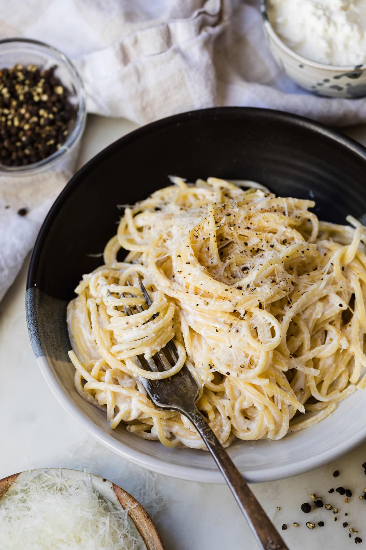 Cottage Cheese Cacio e Pepe (Excessive Protein)