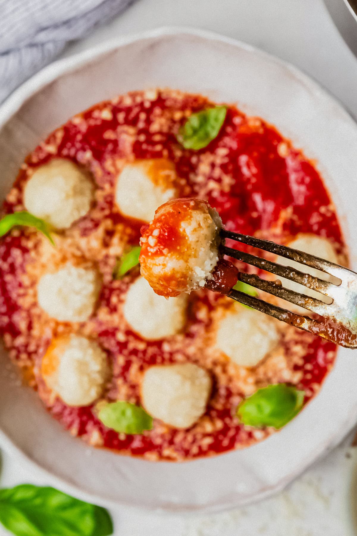 Cottage Cheese Gnudi with Marinara Sauce (Excessive Protein)