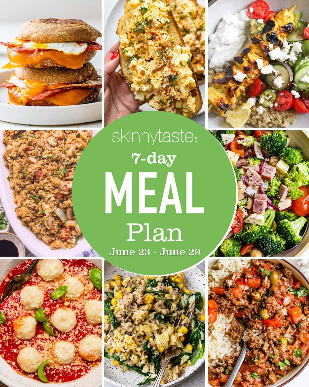 Free 7 Day Wholesome Meal Plan (June 23-29)