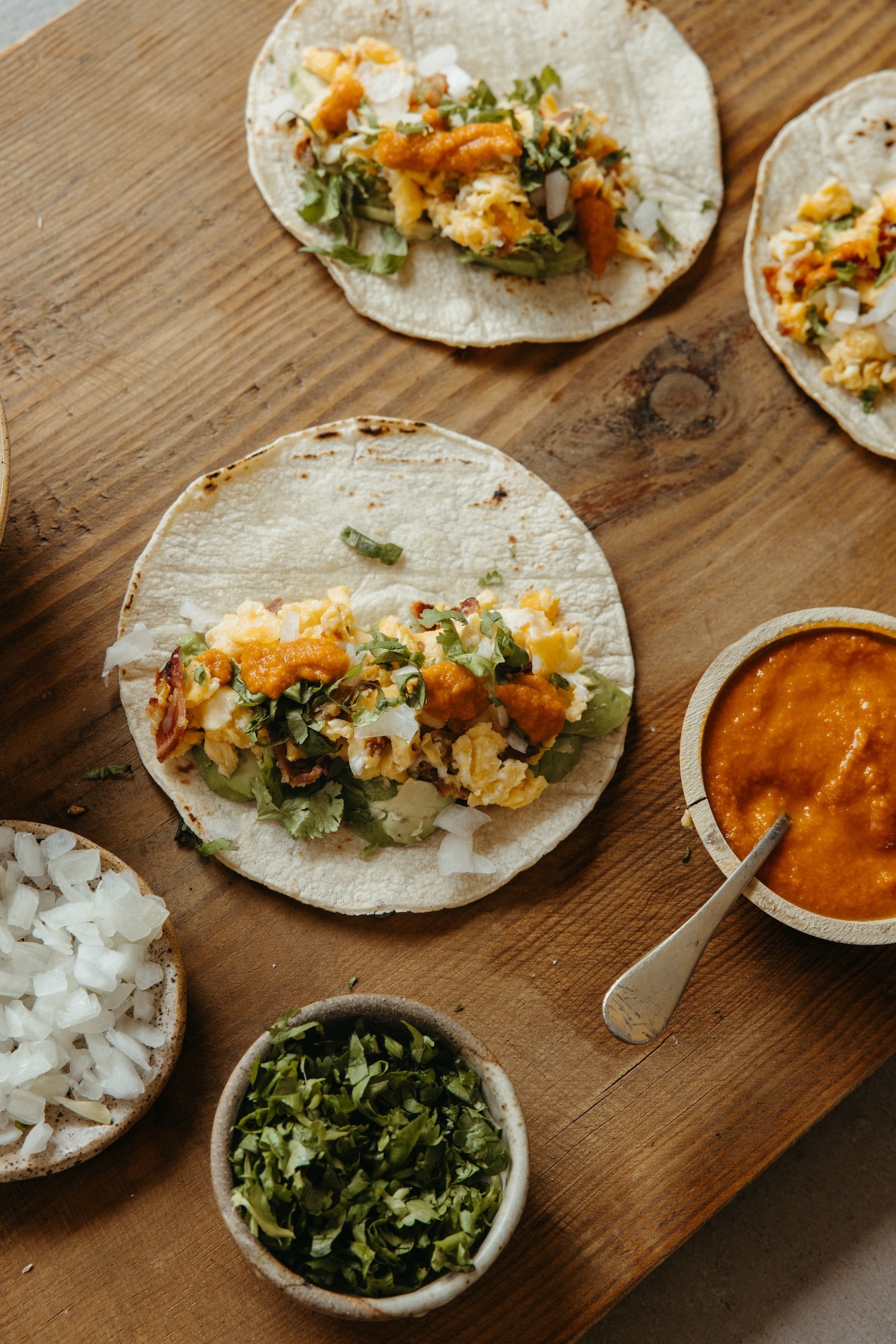 Austin-Model Breakfast Taco Recipe with Bacon, Egg, & Avocado