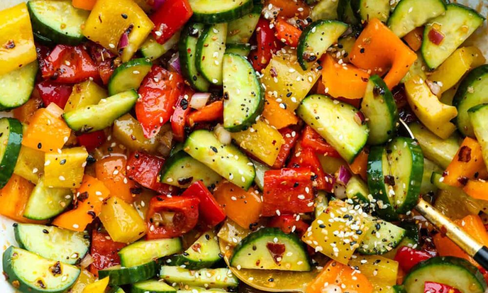 Viral TikTok Cucumber and Bell Pepper Salad Recipe