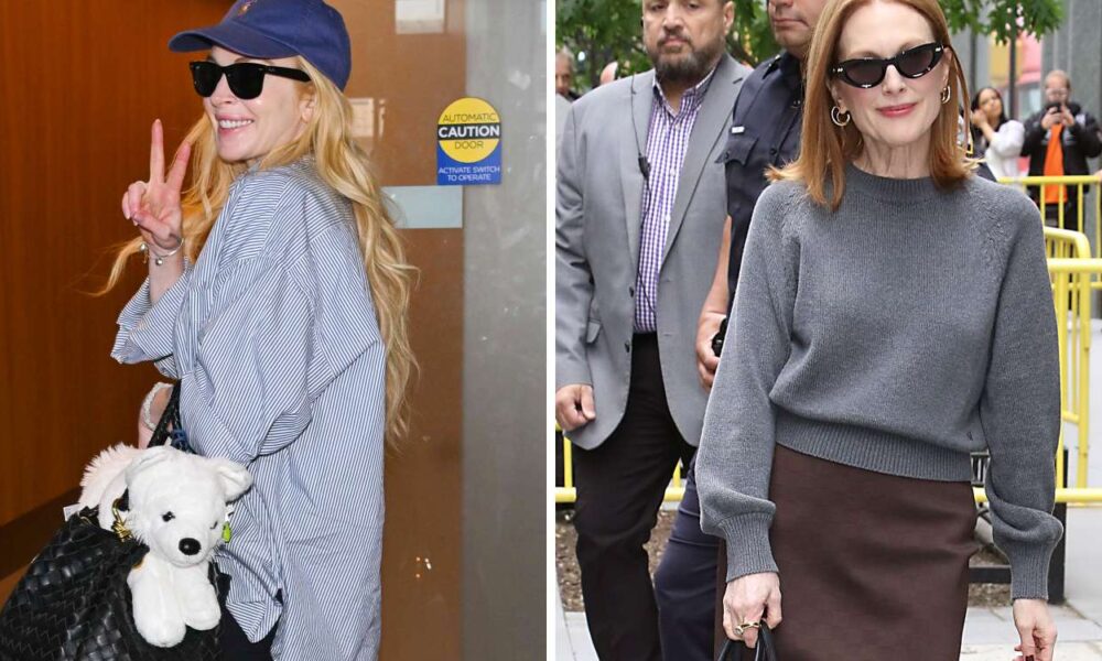 Lindsay Lohan’s Woven Purse Is a 2025 Trending Accent
