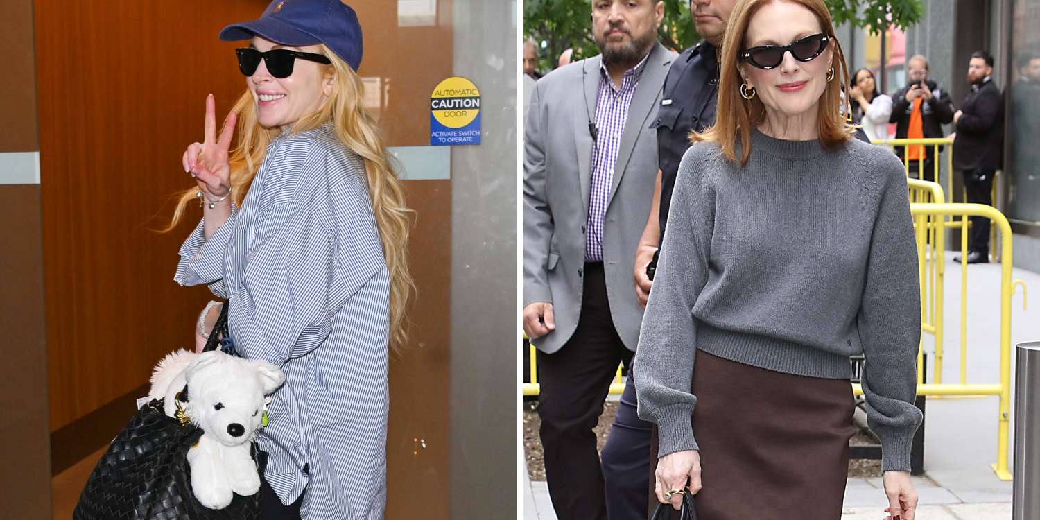 Lindsay Lohan’s Woven Purse Is a 2025 Trending Accent