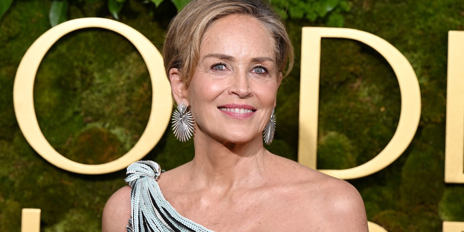 Sharon Stone Goes Underwear-Free in a Fully Open Slit Gown