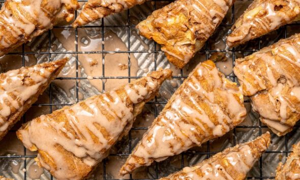 Apple Scones with Spiced Glaze